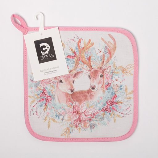 Прихватка Сказочные олени 19х19см,100% хлопок,ватин 250г/м2 - Этель фото 5
