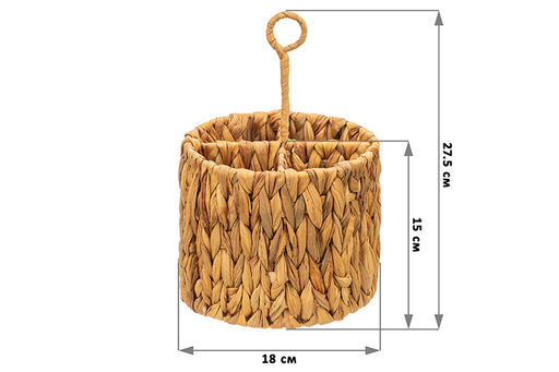 Органайзер для столовых приборов 18*18*27,5 см с 4-мя отделениями, с держателем, круг - Elan gallery фото 2