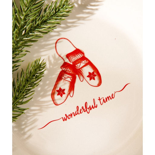 Тарелка новогодняя SL Home «Прекрасное время», d=23 см, обеденная, фарфор