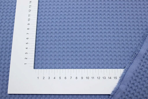 Вафельное премиум-полотно Italy цв.Светлый джинсово-голубой, ш.1.5м, хлопок-100%, 240гр/м.кв - Купава фото 3
