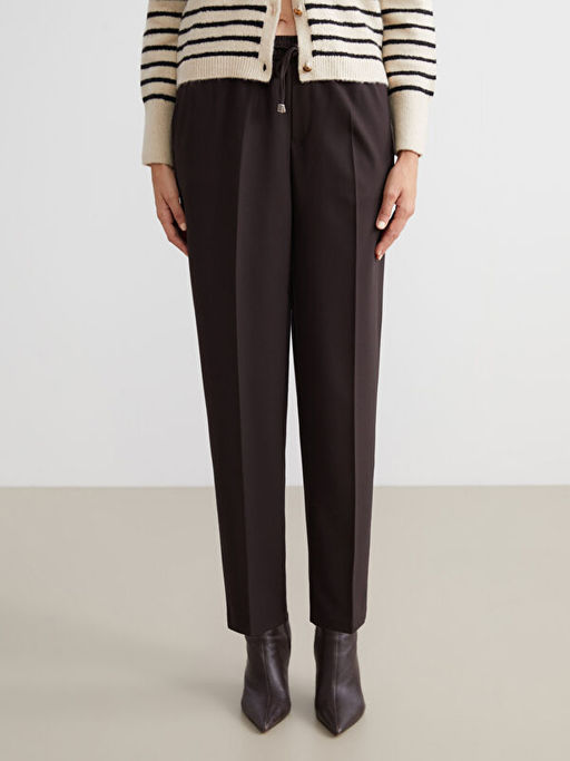 B?y?k Beden Beli Lastikli Havu? Kesim Kad?n Pantolon