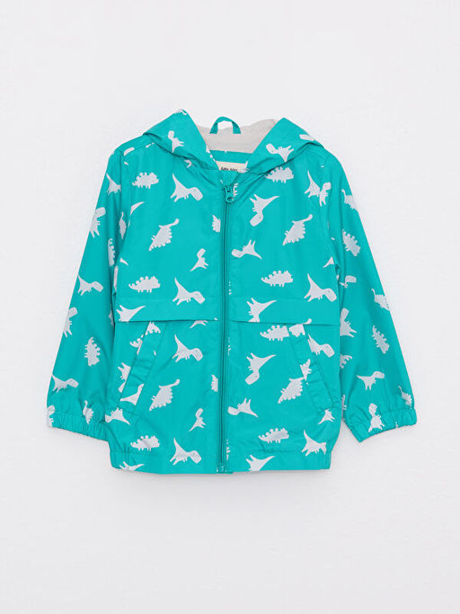 Kap??onlu Uzun Kollu Bask?l? Erkek Bebek Ya?murluk - Waikiki фото 3