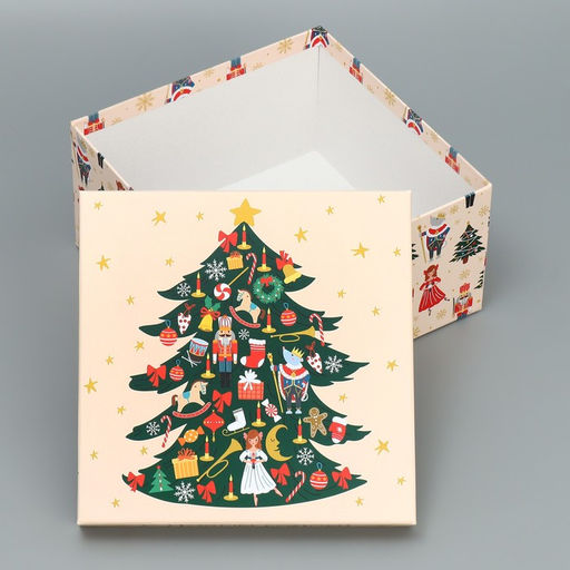 Набор новогодних подарочных коробок 10 в 1 «Щелкунчик», 10×10×6 – 28×28×15 см