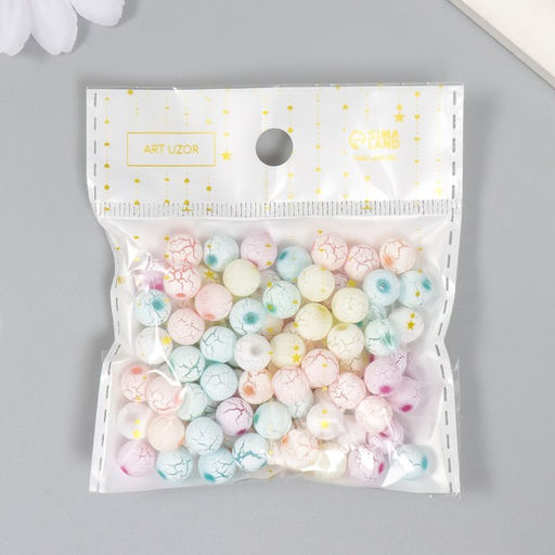 Бусины для творчества пластик Кракелюр пастельные тона набор 20 гр d=0,8 см - Арт узор фото 5