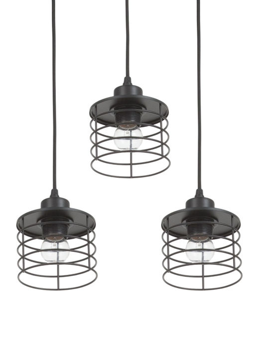 Светильник подвесной TR8075, 3хE27, 40 Вт, 58×12×104 см, чёрный