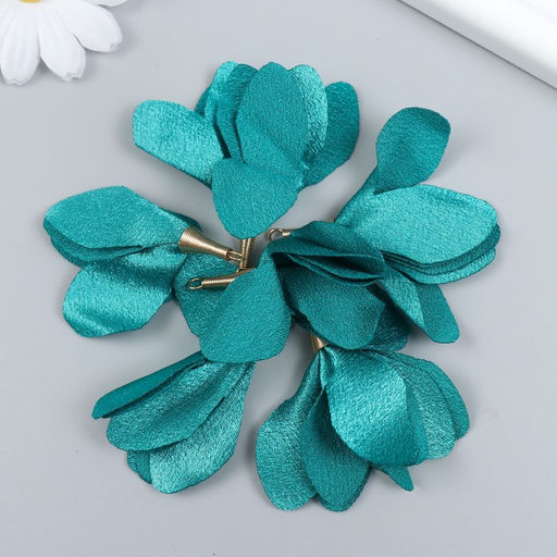 Декор для творчества текстиль Бутон, хвойно-зелёный, набор 6 шт., 6 см