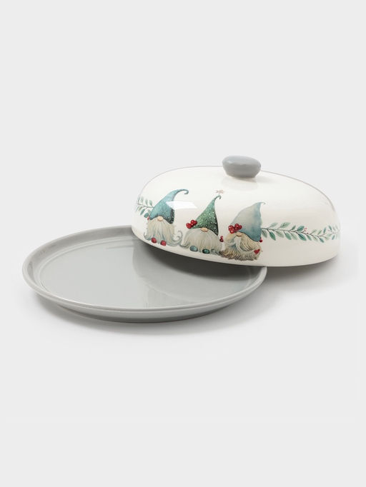 Блинница новогодняя Доляна Домашние гномики, 23.5?9.7 см, доломит, белая фото 5