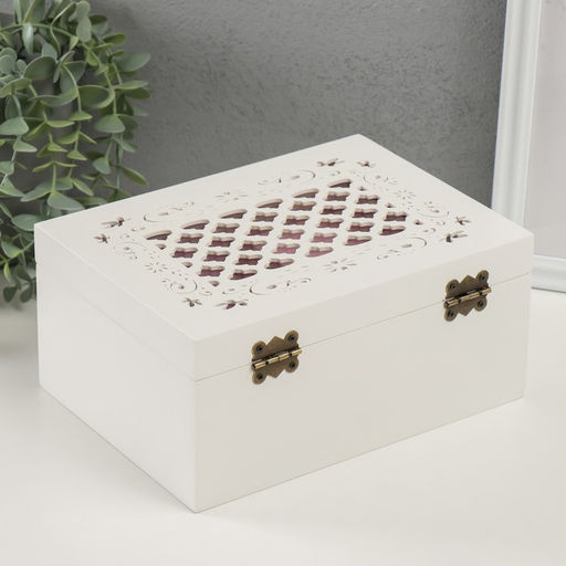 Шкатулка дерево для украшений Белоснежная 22х16х10 см - Simaland фото 5