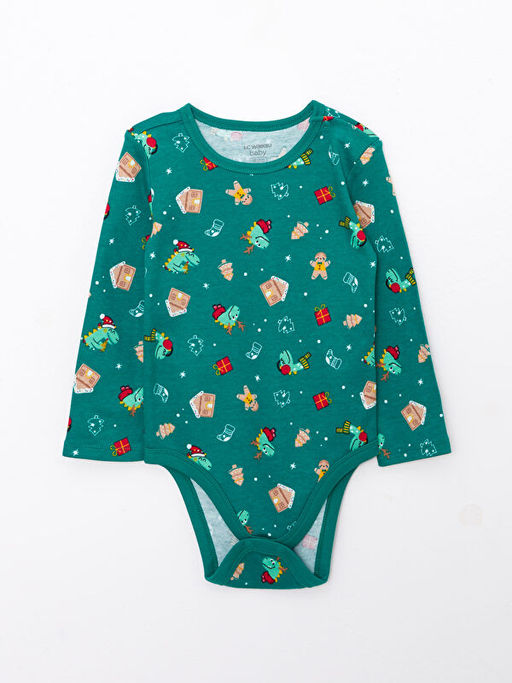 Bisiklet Yaka Uzun Kollu Y?lba?? Temal? Erkek Bebek ??t??tl? Body 2li - Waikiki фото 3