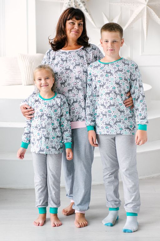 Пижама детская из джемпера и брюк из кулирки Олененок розовый - Амадэль фото 4