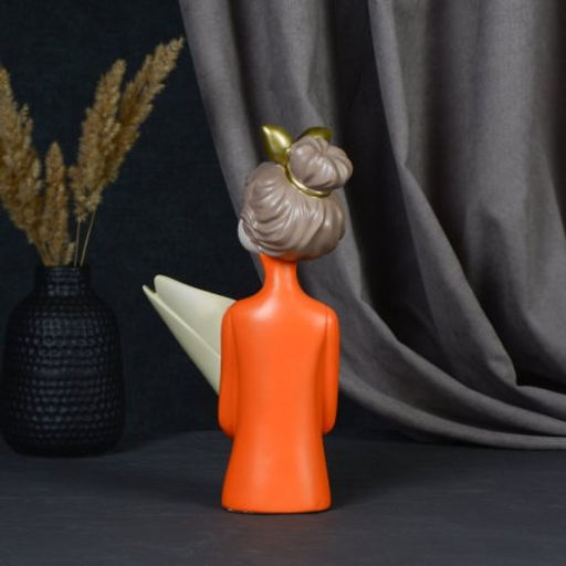 Статуэтка-ваза Девушка в оранжевом 27 см / HGF-70 /уп 12/ - Галеонтрейд фото 2
