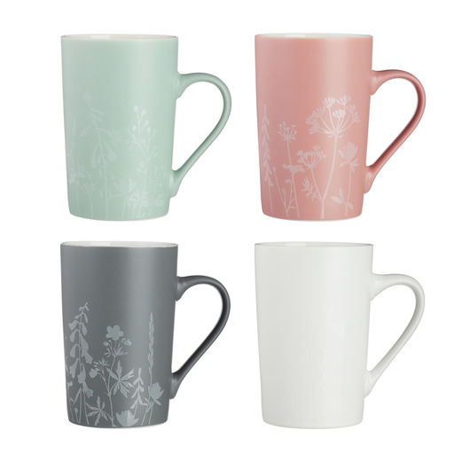 Кружка 380мл Кружево фарфор, 4 дизайна