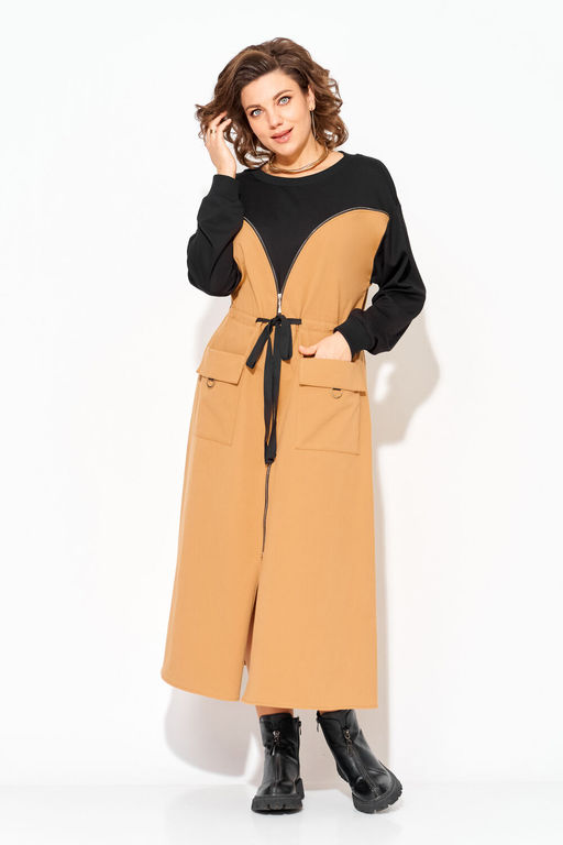 Платье Liliana 1510 карамель+черный  фото 5