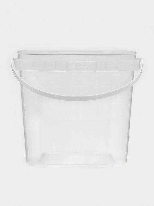 Цена за 100 шт. Ведро с ручкой одноразовое, пластик, 1 л, пищевое, прозрачное