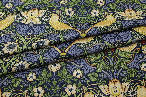 Перкаль Премиум (Digital) "Райские птички" (крупный рисунок) цв.синий, ш.1.45м, хл-100%