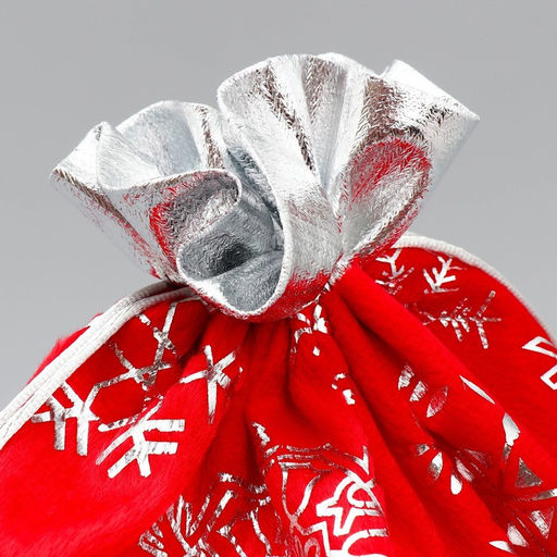 Цена за 5 шт. Мешочек подарочный плюш Радость внутри, снежинки, тиснение, 30 х 40 см +/- 1.5 см - Дарите счастье фото 7