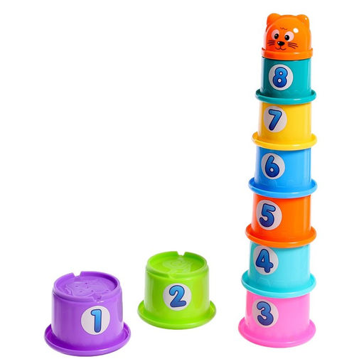 Развивающая игрушка Пирамидка-стаканчики: Милота, 9 предметов - Iq-zabiaka фото 6