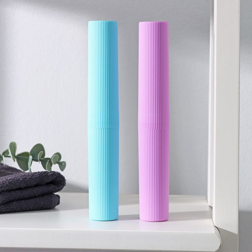 Цена за 2 шт. Футляр для зубной щётки и пасты Доляна, 20 см, цвет МИКС фото 18