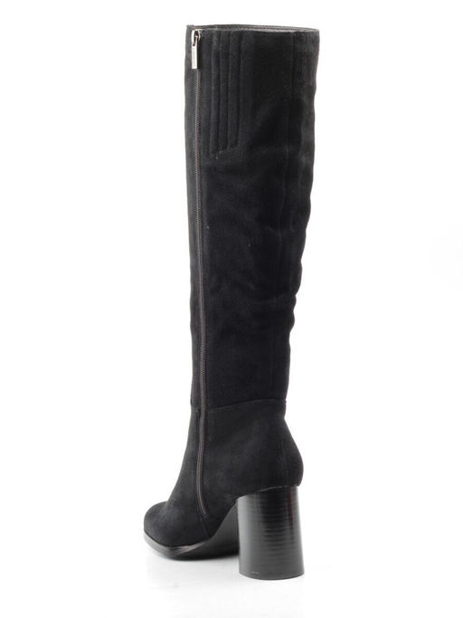 02-K83-B1 BLACK Сапоги зимние женские (натуральная замша, натуральный мех (евромех))