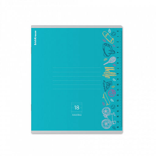 Цена за 10 шт. Тетрадь школьная ученическая ErichKrause Ruler Magic ассорти, 18 листов, линейка (в плёнке по 10 шт.)_MIX-PACK  фото 6