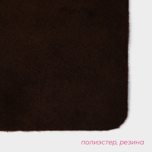 Коврик придверный Доляна, без окантовки, влаговпитывающий, 40×60 см, коричневый