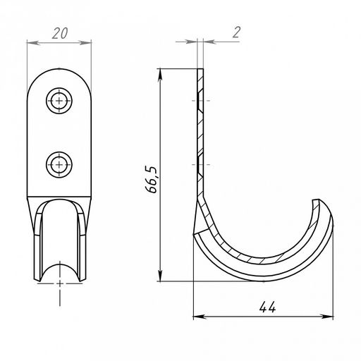 Крючок-вешалка №7, цинк (Россия) Товар отгружается без клеевой этикетки. - Домашняя мода фото 2