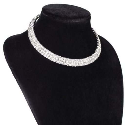 Чокер со стразами / 12-3 /уп 12/серебро - Галеонтрейд фото 2