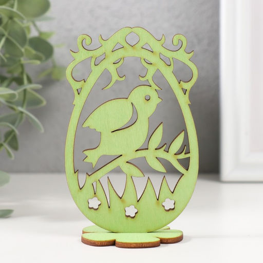 Цена за 3 шт. Декор Пасхальный "Птенчик" 6,5х4,7х10,3 см (набор 2 детали) салатовый