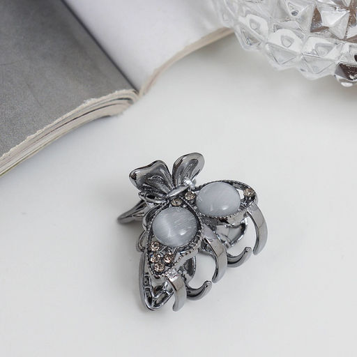 Цена за 6 шт. Крабик для волос «Ширли стиль», бабочка, 2.5 см, чёрный