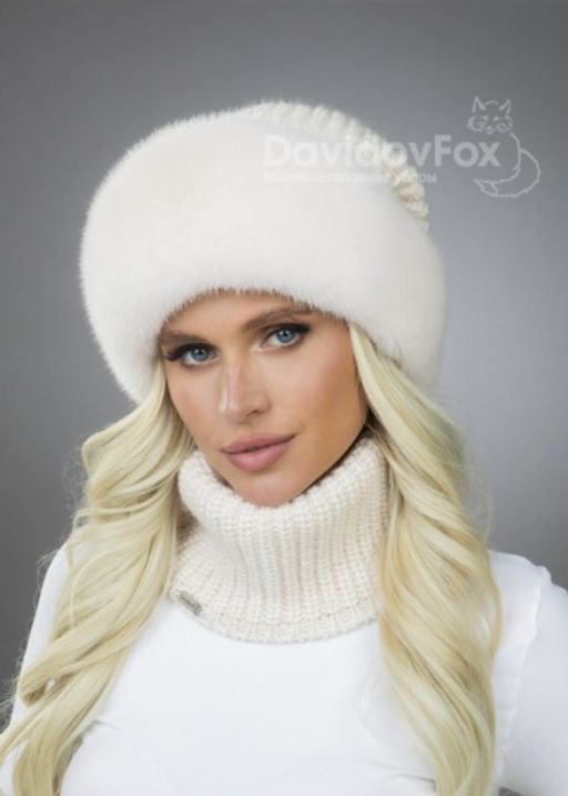 Комплект Ника норка трикотаж жемчуг манишка