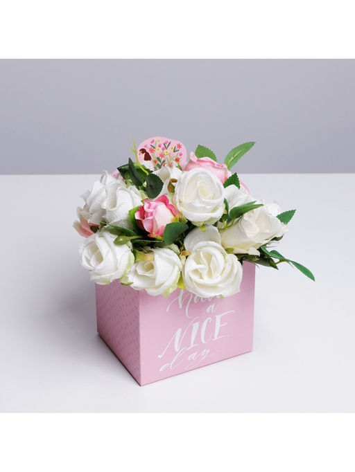 Цена за 2 шт. Коробки для мини букетов HAVE A NICE DAY, 12×20×10 см