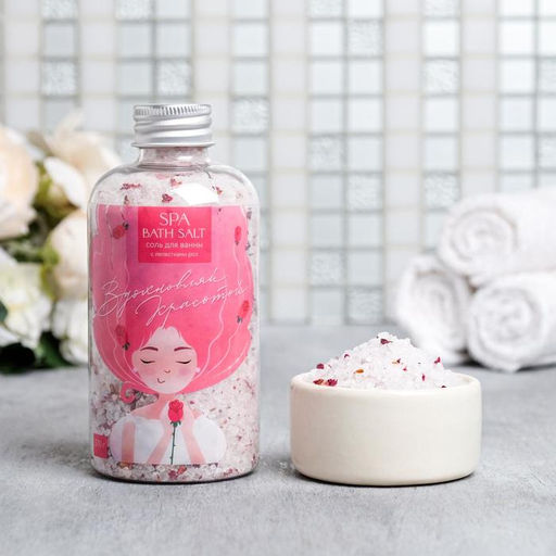Соль для ванны с лепестками роз «Вдохновляй красотой», 370 г, BEAUTY FOX
