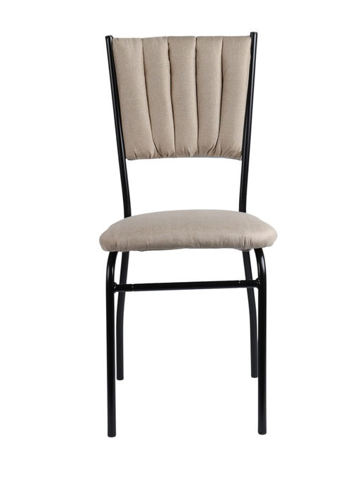 Стул мягкий для кухни разборный «Камелот», обивка рогожка, цвет чёрный/бежевый