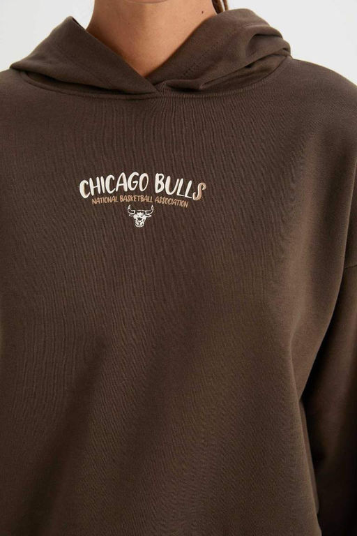 DeFactoFit Толстовка из плотной ткани с капюшоном NBA Chicago Bulls  фото 5