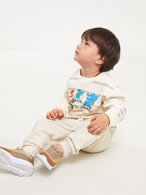 Bisiklet Yaka Erkek Bebek Sweatshirt - Waikiki фото 3