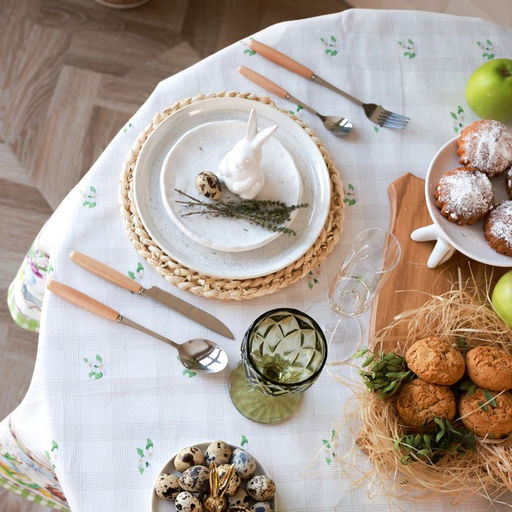 Скатерть Этель Уютная пасха, d=215 см, саржа, хлопок, 190г/м2  фото 3