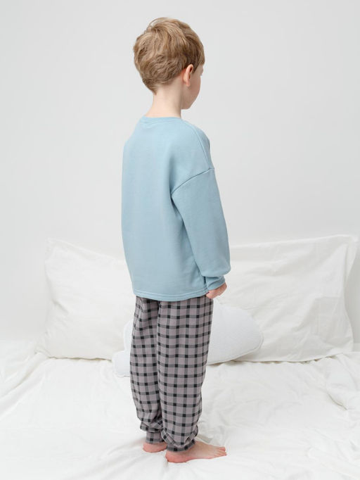 К 1567/голубой,клетка пижама дет - Crockid фото 3