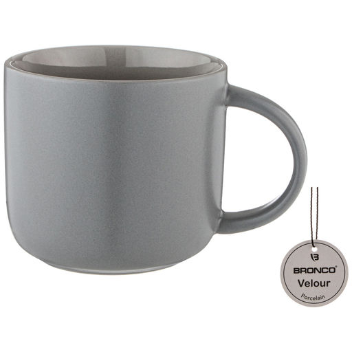 Цена за 4 шт. КРУЖКА BRONCO VELOUR 440 МЛ ТЕМНО-СЕРАЯ фото 2