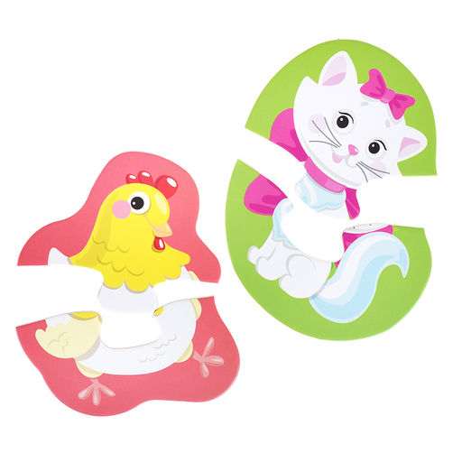 Пазлы контурные Половинки Домашние животные Baby Toys - Десятое королевство фото 3