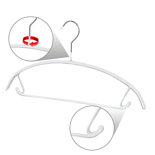 Набор вешалок метал., 6 шт., с закругленными плечиками, перекладиной и крючками Valiant  фото 30