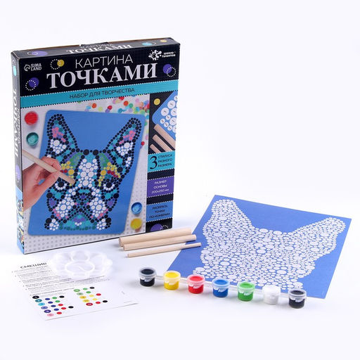 Картина точками Собака