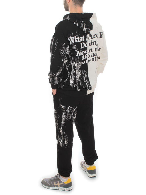 2630/7349 BLACK/WHITE Костюм спортивный мужской (75% хлопок, 20% полиэстер, 5% спандекс) - Fashion фото 5