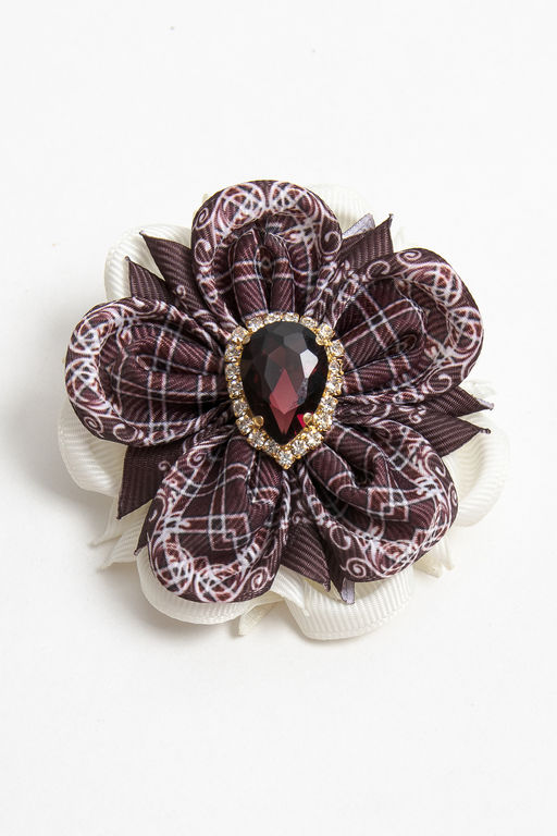 Лента репсовая 4 см*25 ярд с рисунком Клетка SF-7224, №4 - No name фото 2