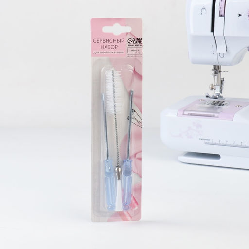 Сервисный набор для швейных машин, 3 предмета: отвёртка 2 шт., щётка