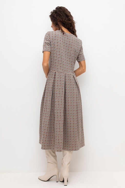 ЕВТ 5053/тем.бежевый,гусиная лапка платье жен - Very neat фото 2