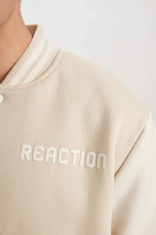 Мягкий пушистый кардиган обычного кроя с воротником-бомбером и принтом на спине - Defacto фото 5