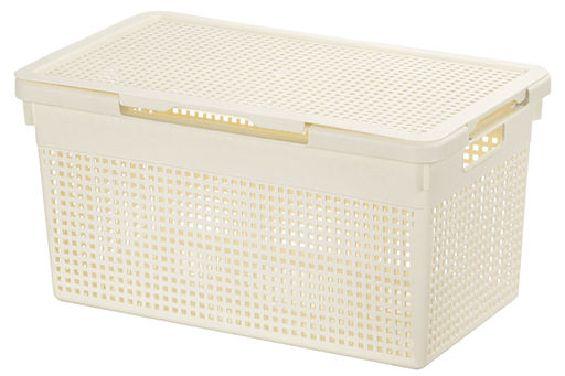 Корзина с крышкой 21 л 45,5*26,5*23,5 см Лофт узкая, слоновая кость (модель 562126) - Elan gallery фото 3