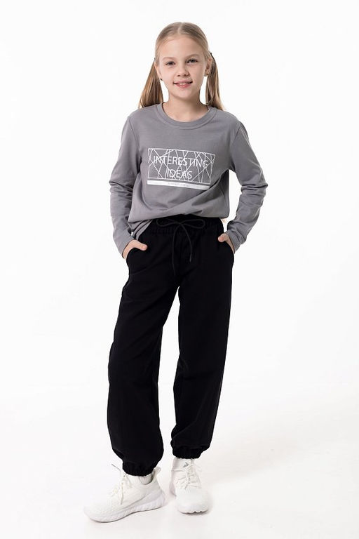 Брюки джоггеры из футера М225114а черный - Елена фото 2