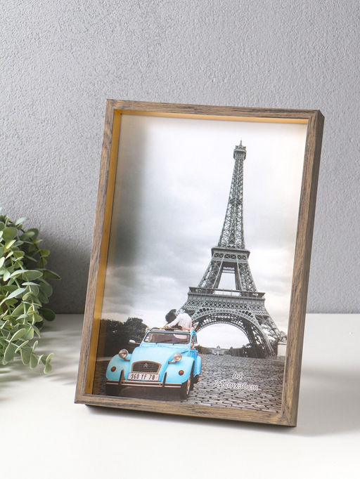 Фоторамка для фото формат А4 «Ламберто», пластик, бежево-чёрный с под золотом, 31×21.8×3.5 см