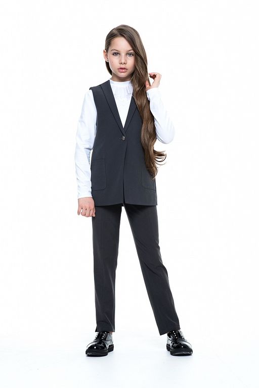 Серый школьный жилет для девочки Инфанта, модель 1107  фото 2